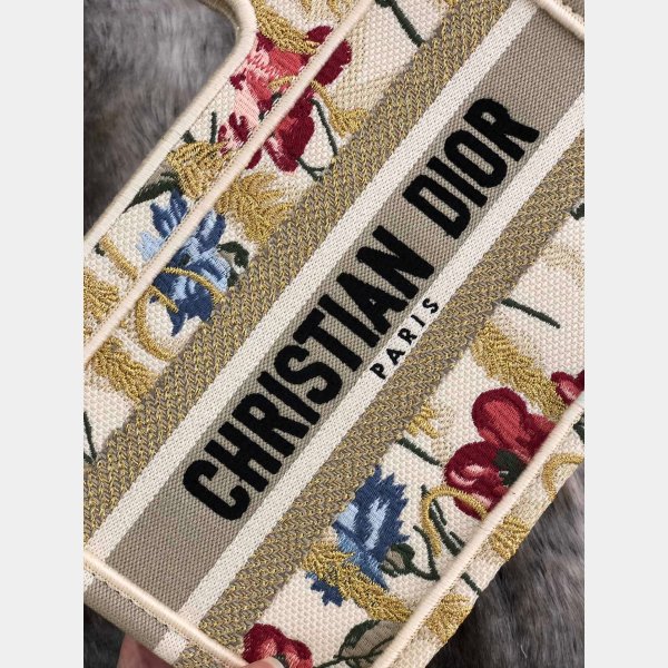 Mini Dior Book Tote Replica Oblique Embroidery