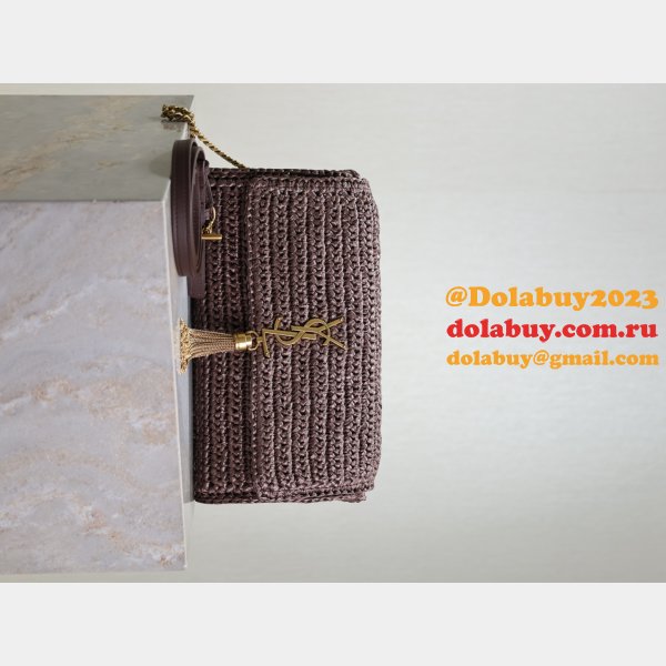 Top Quality YSL Kate Chain Bag With Tassel In Raffia 604276